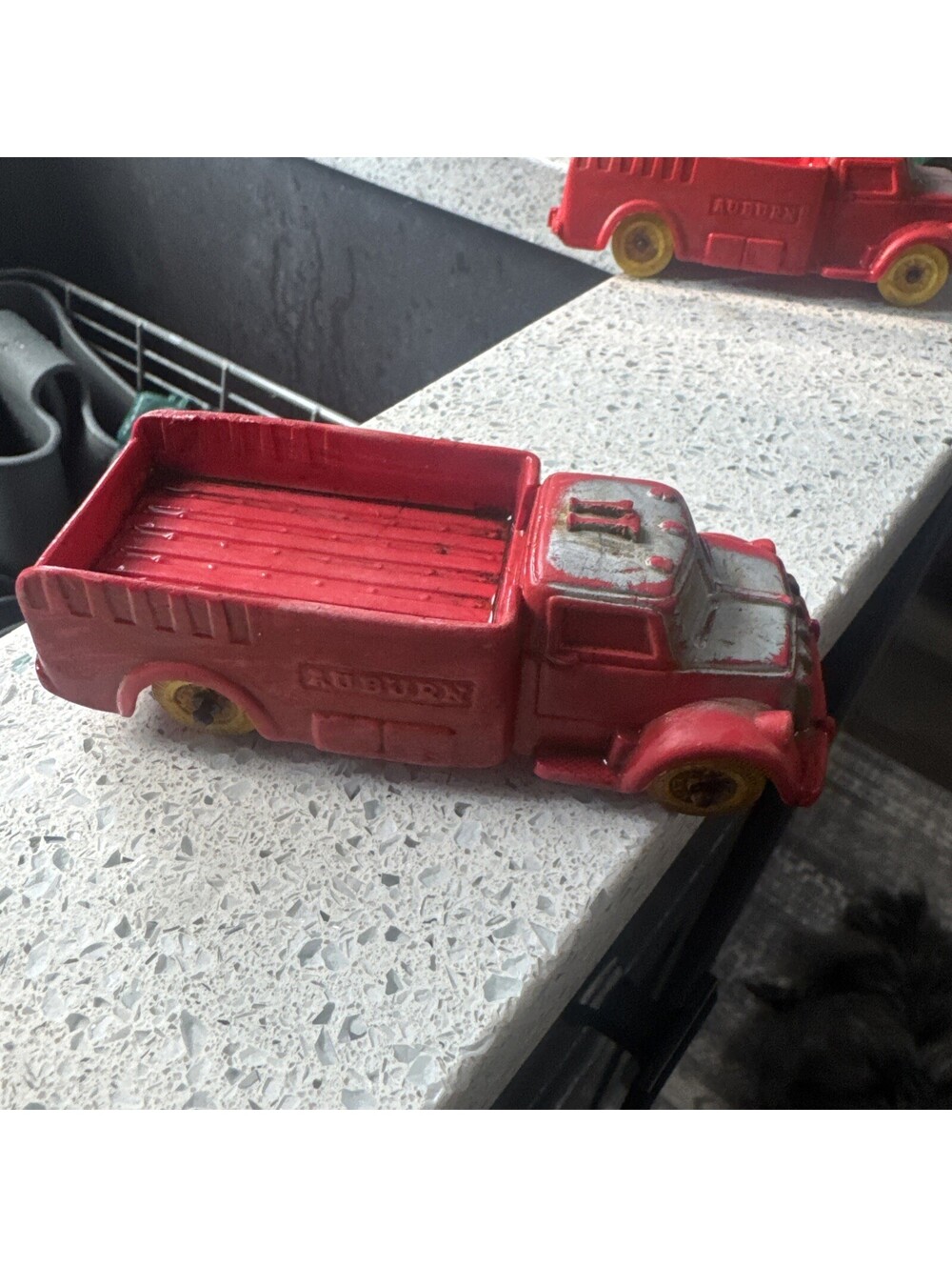 Vtg Auburn Original Rubber-#508 RED CARGO DELIVERY TRUCK w/ YELLOW TIRES [COPY]